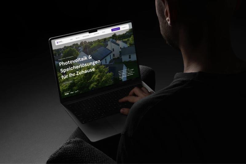E.G.E.S solar website open on a laptop